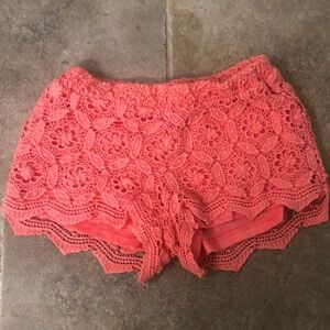 Coral Aeropostale Lace Shorts size xs
